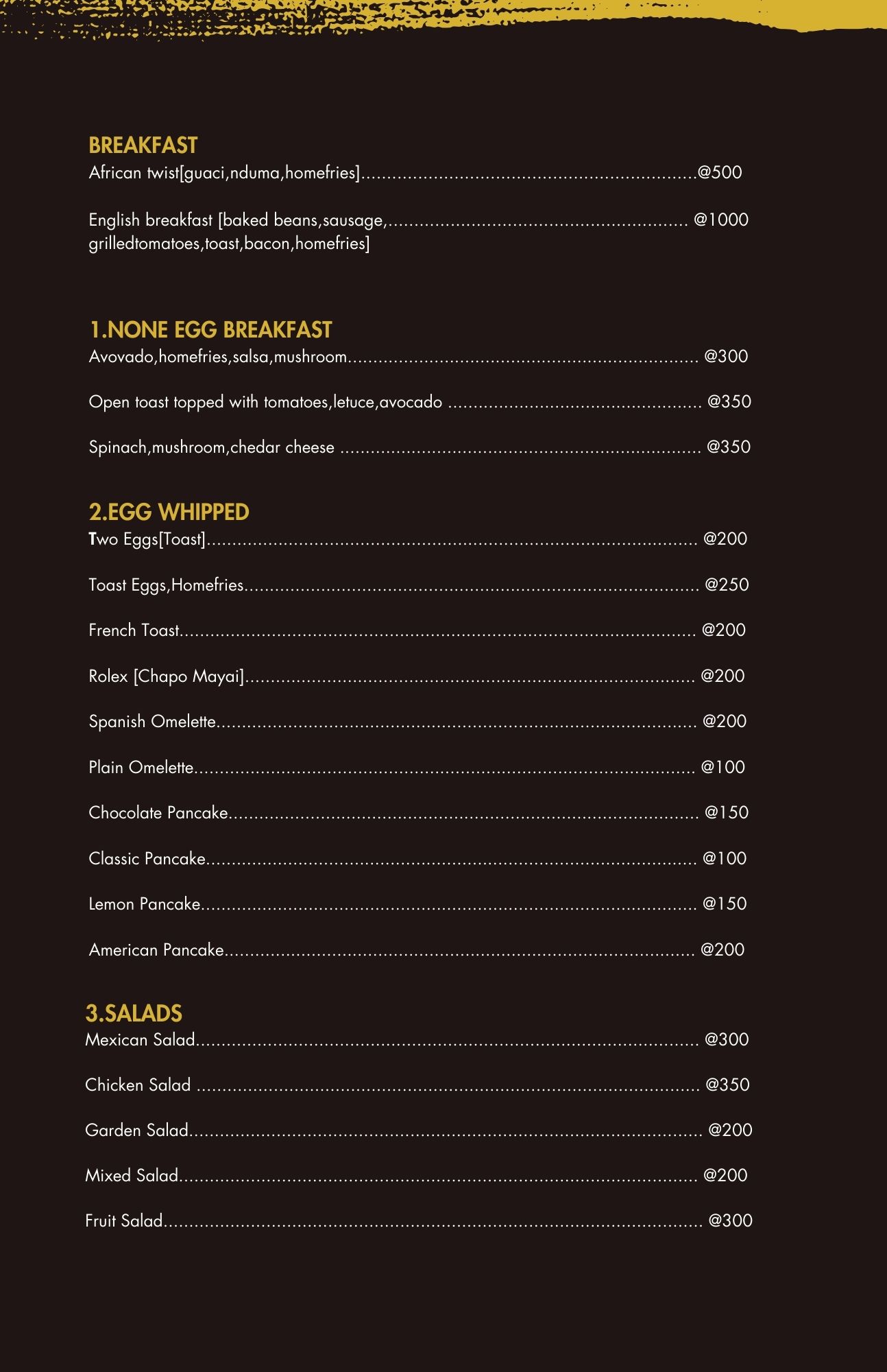 Breakfast Menu